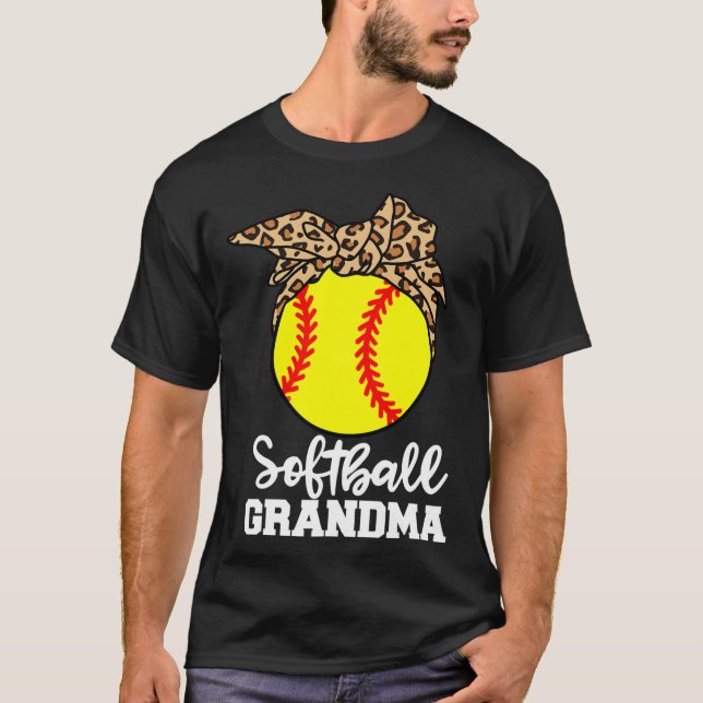 Mjukis Mormor Rolig Leopard Mormor  T Shirt (Framsida)