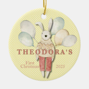 Mjukisdjur Rabbit Baby First Julgransprydnad Keramik
