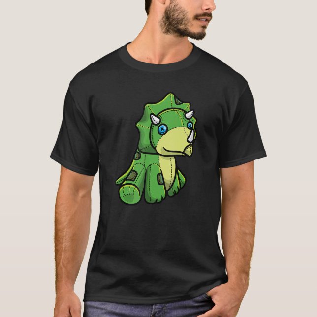 Mjukisdjur Triceratops Dinosaur Dino Kids T Shirt (Framsida)