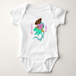 Mjukisdjuren baby, Rosa Bunny och Rosett band T Shirt