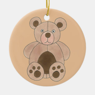 Mjukisdjuret Cute Brown plush Leksak Nalle Julgransprydnad Keramik