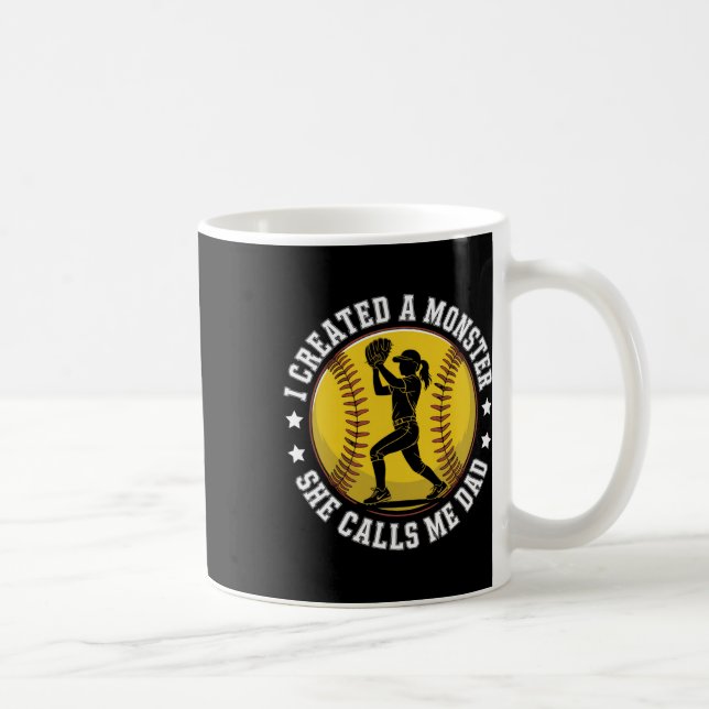 Mjukll Pappa Roligt Monster Stolt Förälder För Spe Kaffemugg (Höger)