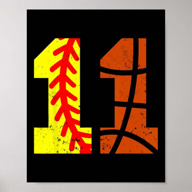 Mjukll Sketll Nummer 11 Tröja Rolig 11-årsdag Poster (Framsidan)
