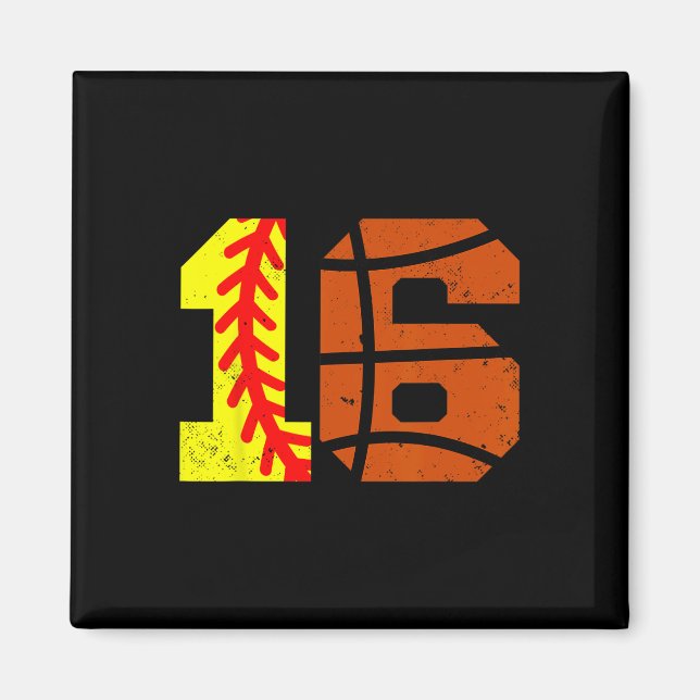 Mjukll Sketll Nummer 16 Tröja Rolig 16-årsdag Magnet (Framsidan)