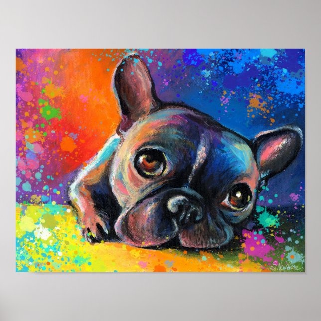 Mjukmålning av bulldog i fransk Poster (Framsidan)