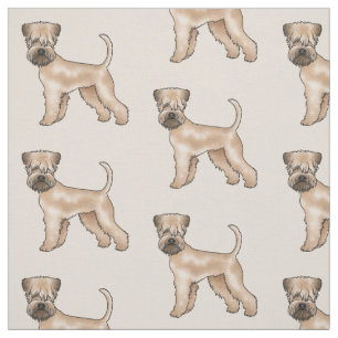 Mjukmantlad Wheaten Terrier Söt Hundmönster Beige Tyg