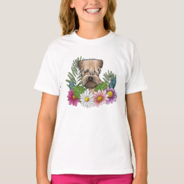 Mjukpälsad Wheaten Terrier Färgrik sommarblomma T Shirt