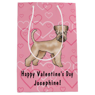 Mjukpälsad Wheaten Terrier Hund Hjärtmönster Rosa