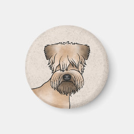 Mjukpälsad Wheaten Terrier Hund Huvud Närbild Magnet