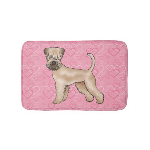 Mjukpälsad Wheaten Terrier Hund Kärlek Hjärtmönste Badrumsmatta
