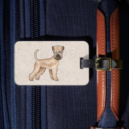 Mjukpälsad Wheaten Terrier Hund Med Anpassad Text Bagagebricka