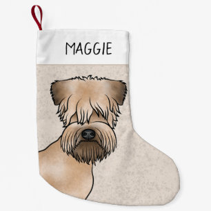 Mjukpälsad Wheaten Terrier Hundhuvud Med Husdjursn Liten Julstrumpa