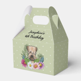 Mjukpälsad Wheaten Terrier med blommor födelsedag Presentaskar