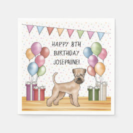 Mjukpälsad Wheaten Terrier Pastell Glad Födelsedag Pappersservett