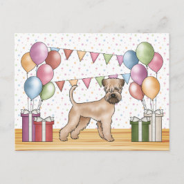 Mjukpälsad Wheaten Terrier Pastellfärger Födelseda Vykort