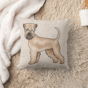 Mjukpälsad Wheaten Terrier Söt Hund På Beige Kudde