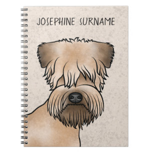 Mjukpälsad Wheaten Terrier Söt Hundhuvud Och Text Anteckningsbok