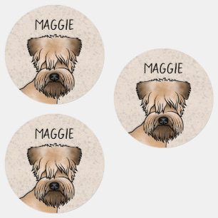 Mjukpälsad Wheaten Terrier Söt Hundhuvud Och Text Klistermärke