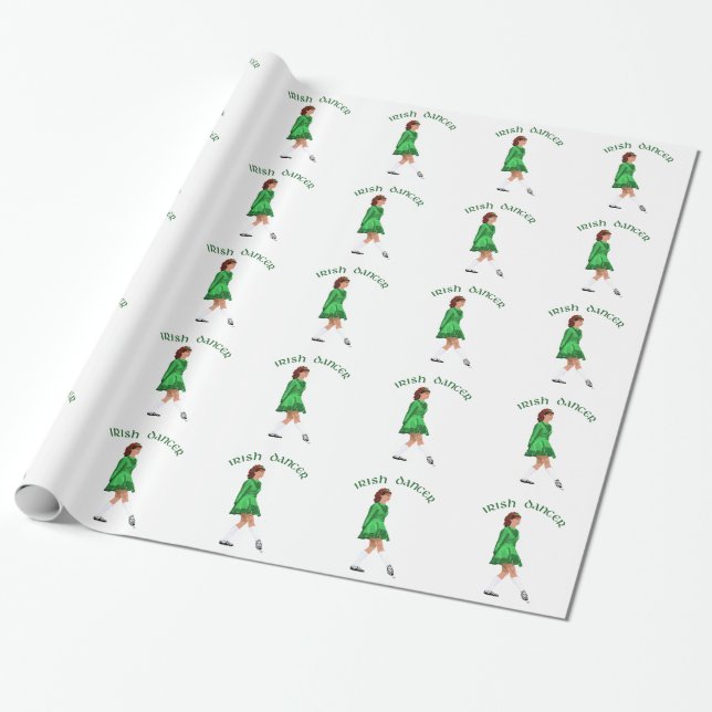 Mjukskodd irländsk dansare i grönt presentpapper (Utrullad)
