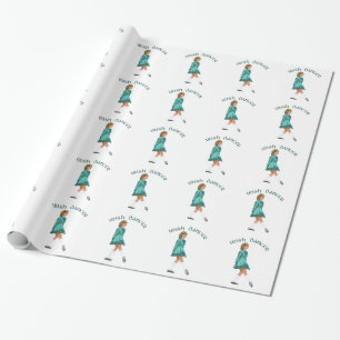 Mjukskodd irländsk dansare i turkos presentpapper