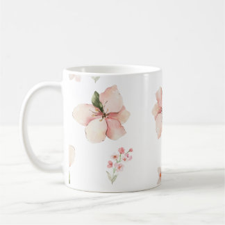 Mjukt akvarell blomstermönster utan sömmar kaffemugg