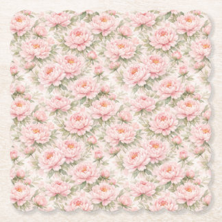 Mjukt akvarell peony blomster sömlöst mönster underlägg papper