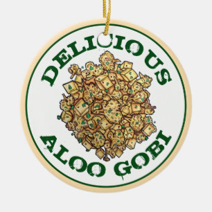 Mjukt Aloo Gobi indisk blomkålsgödsel Julgransprydnad Keramik
