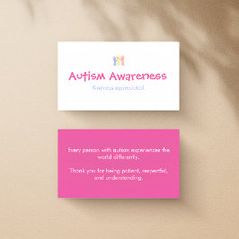 Mjukt Autism Medvetenhet Mini Offentlig Artighetsk Visitkort