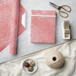 Mjukt babyrosa damm vitt glittermönster presentpapper