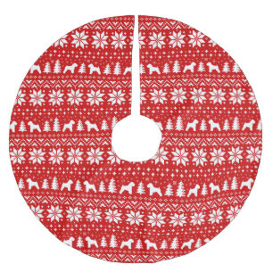 Mjukt bestruket Wheaten Terriersjulmönster Julgransmatta Borstad Polyester
