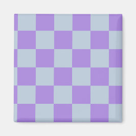 Mjukt Blå och Lavendelrutigt Magnet