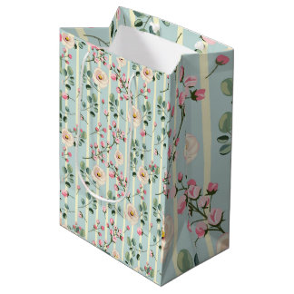 Mjukt Blå Randig Blommig Inpackning
