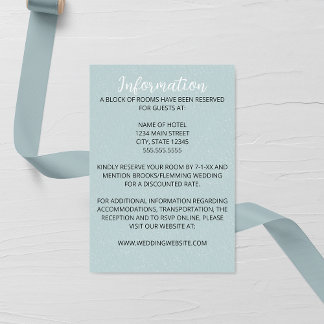 Mjukt blått Bröllop-höljeskort Tilläggskort