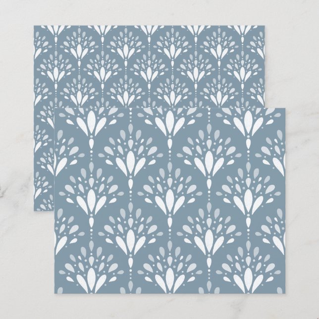 Mjukt Blått Elegant Blommigt Scrapbookpapper (Fram/baksida)