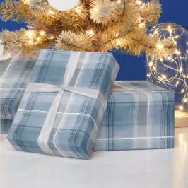 Mjukt Blått Grått Kustmistscheckigt Mönster Presentpapper