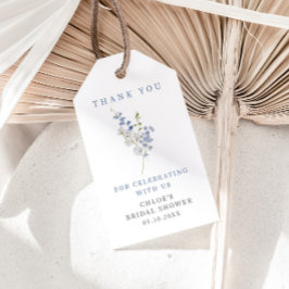 Mjukt Blått Ömt Blomsterarrangemang Presentetikett