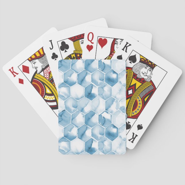 Mjukt blåttvattenfärgCanotype mönster Casinokort (Baksidan)