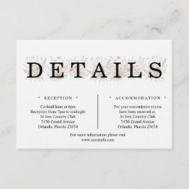 Mjukt blommande vårblomma detaljer inklusionskort tilläggskort