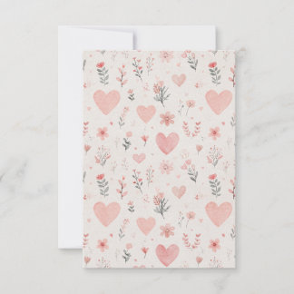 Mjukt Blommigt Hjärtan Tacksamhetskort Tack Kort