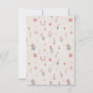 Mjukt blommigt mönster tackkort tack kort