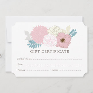 Mjukt blommigt presentkortsmall för butik