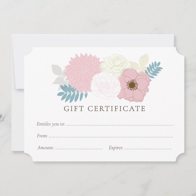 Mjukt blommigt presentkortsmall för butik (Framsida)