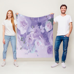 Mjukt blommönster fleecefilt