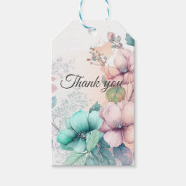 mjukt blommönster presentetikett