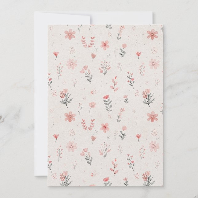 Mjukt blommönster Spara datum-kort Datumet (Framsida)