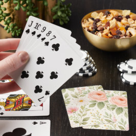 Mjukt blomster vattenfärg mönster   casinokort