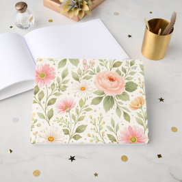 Mjukt blomster vattenfärg mönster   gästböcker