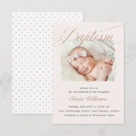 Mjukt Blush Taupe Dop Foto Design Inbjudningar