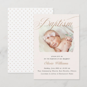 Mjukt Blush Taupe Dop Foto Design Inbjudningar
