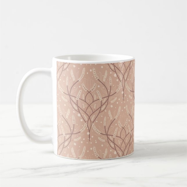 Mjukt  botaniskt Vin Mönster Kaffemugg (Vänster)